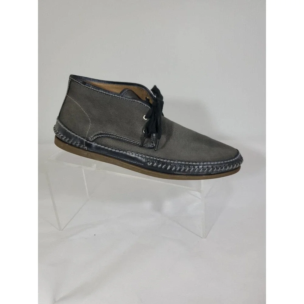John Varvatos Gray Lace Up Hipster Chukka Ankle Rubber Sole Size 9.5 Ankle Boots